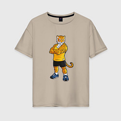 Женская футболка оверсайз Тигр спортивный