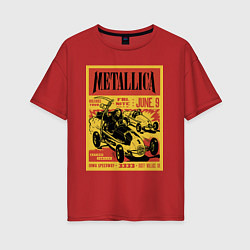 Футболка оверсайз женская Metallica - Iowa speedway playbill, цвет: красный
