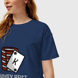 Футболка оверсайз женская Money Heist King, цвет: тёмно-синий — фото 2