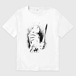 Женская футболка оверсайз ВЕДЬАК КОГТИ ЛОГО ОХОТНИК