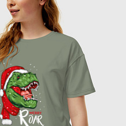 Футболка оверсайз женская T-rex Merry Roar, цвет: авокадо — фото 2