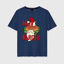 Женская футболка оверсайз Santa Burger