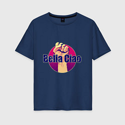 Футболка оверсайз женская Bella Ciao Fist, цвет: тёмно-синий