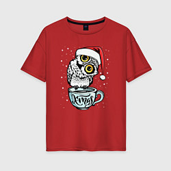 Женская футболка оверсайз X-mas Owl