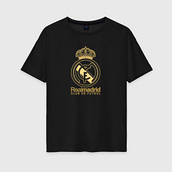 Женская футболка оверсайз Real Madrid gold logo
