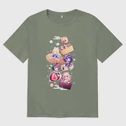 Футболка оверсайз женская Чиби Инадзума, цвет: авокадо