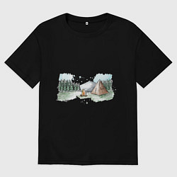 Женская футболка оверсайз Поход в горы