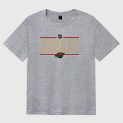 Женская футболка оверсайз Minnesota Wild NHL Миннесота Уайлд НХЛ