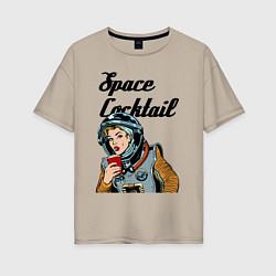 Женская футболка оверсайз Космический коктейль