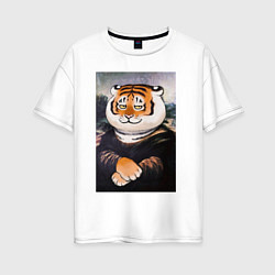 Женская футболка оверсайз Тигр - Мона Лиза