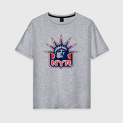 Женская футболка оверсайз Нью Йорк Рейнджерс New York Rangers