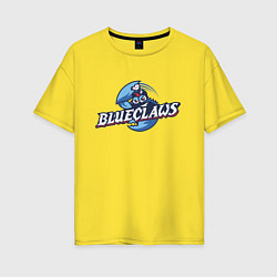 Женская футболка оверсайз Jersey shore Blue claws - baseball team