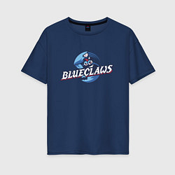 Женская футболка оверсайз Jersey shore Blue claws - baseball team