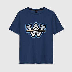 Женская футболка оверсайз Wilmington sharks - baseball team