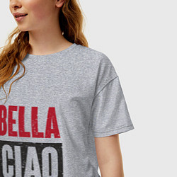 Футболка оверсайз женская Bella Ciao - Money Heist, цвет: меланж — фото 2