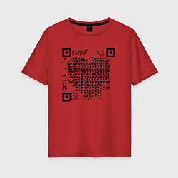 Женская футболка оверсайз QR-Heart