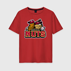 Футболка оверсайз женская Modesto Nuts -baseball team, цвет: красный