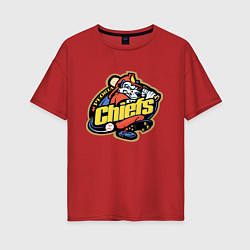 Футболка оверсайз женская Peoria Chiefs - baseball team, цвет: красный