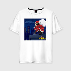 Женская футболка оверсайз My Hero Academia - Санта с подарками на Новый год