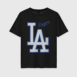 Футболка оверсайз женская Los Angeles Dodgers - baseball team, цвет: черный