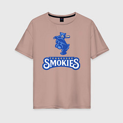 Женская футболка оверсайз Tennessee smokies - baseball team