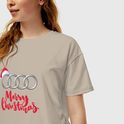 Футболка оверсайз женская AUDI MERRY CHRISTMAS, цвет: миндальный — фото 2