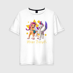 Женская футболка оверсайз Magic Pony Friends