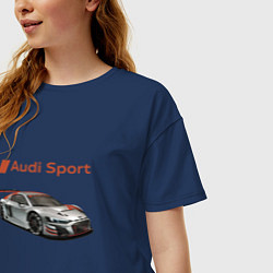 Футболка оверсайз женская Audi sport - racing team, цвет: тёмно-синий — фото 2