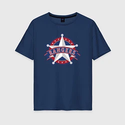 Футболка оверсайз женская Texas Rangers -baseball team, цвет: тёмно-синий