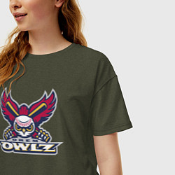 Футболка оверсайз женская Orem Owlz - baseball team, цвет: меланж-хаки — фото 2