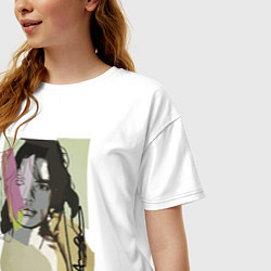 Футболка оверсайз женская Andy Warhol - Mick Jagger sketch, цвет: белый — фото 2