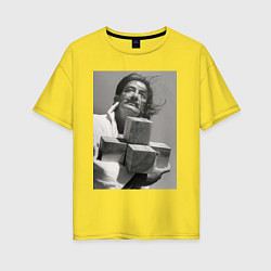 Футболка оверсайз женская Salvador Dali & cross, цвет: желтый
