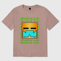 Женская футболка оверсайз GEOMETRY DASH КЛАССИКА УРОВЕНЬ