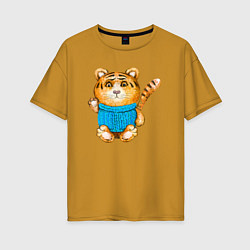 Женская футболка оверсайз Плюшевый тигренок