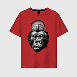 Женская футболка оверсайз Gorilla brains