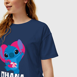 Футболка оверсайз женская Ohana forever, цвет: тёмно-синий — фото 2