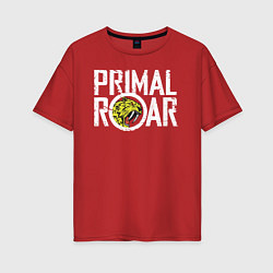 Женская футболка оверсайз PRIMAL ROAR logo