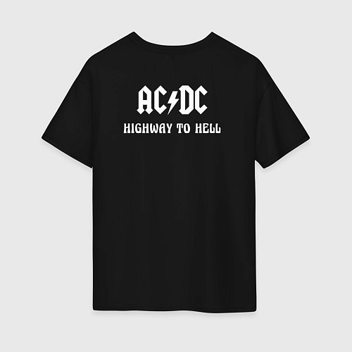 Женская футболка оверсайз ACDC Highway to Hell / Черный – фото 2