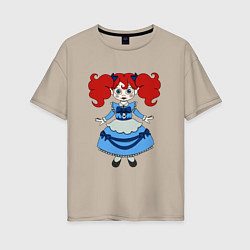 Женская футболка оверсайз Poppy Playtime doll 01