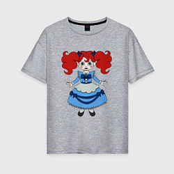 Женская футболка оверсайз Poppy Playtime doll 01