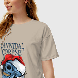 Футболка оверсайз женская Cannibal Corpse Happy New Year, цвет: миндальный — фото 2