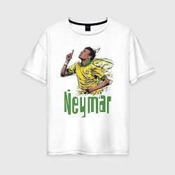 Женская футболка оверсайз Неймар - звезда Бразильского футбола