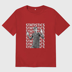 Футболка оверсайз женская Lil Timmy Tim Statistics, цвет: красный