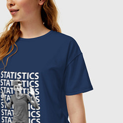 Футболка оверсайз женская Lil Timmy Tim Statistics, цвет: тёмно-синий — фото 2