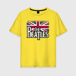 Женская футболка оверсайз The Beatles Great Britain Битлз