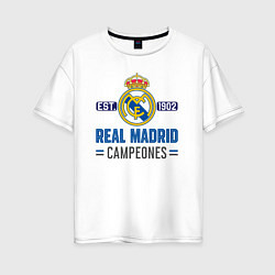 Футболка оверсайз женская Real Madrid Реал Мадрид, цвет: белый