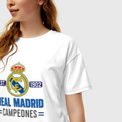 Футболка оверсайз женская Real Madrid Реал Мадрид, цвет: белый — фото 2