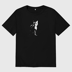 Футболка оверсайз женская Stray Черно-белый, цвет: черный