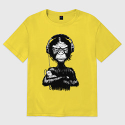 Футболка оверсайз женская Monkey Dj, цвет: желтый