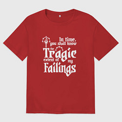 Футболка оверсайз женская DARKEST DUNGEON LOGO WHITE, цвет: красный